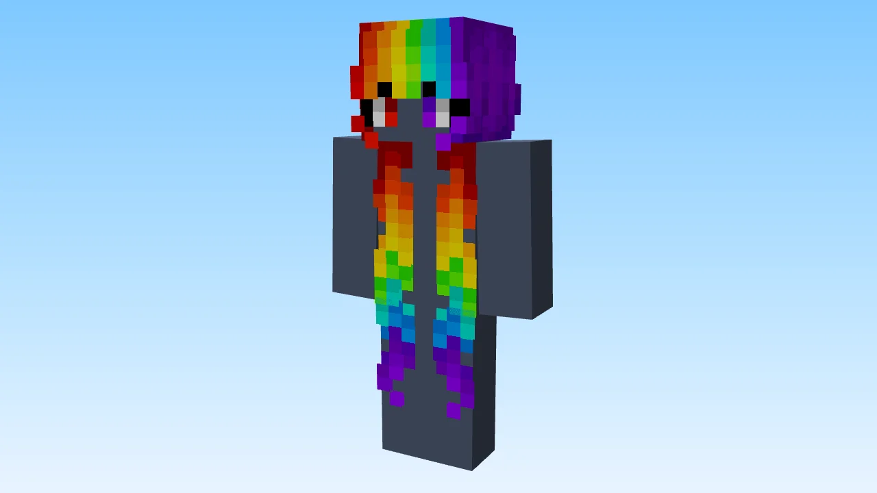 Female Hair ~ Super Long Rainbow Fade v2