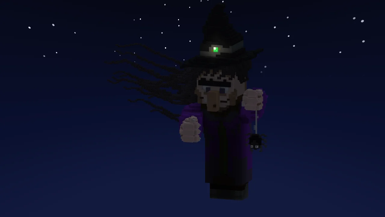 Spooky Witch with Black Cat