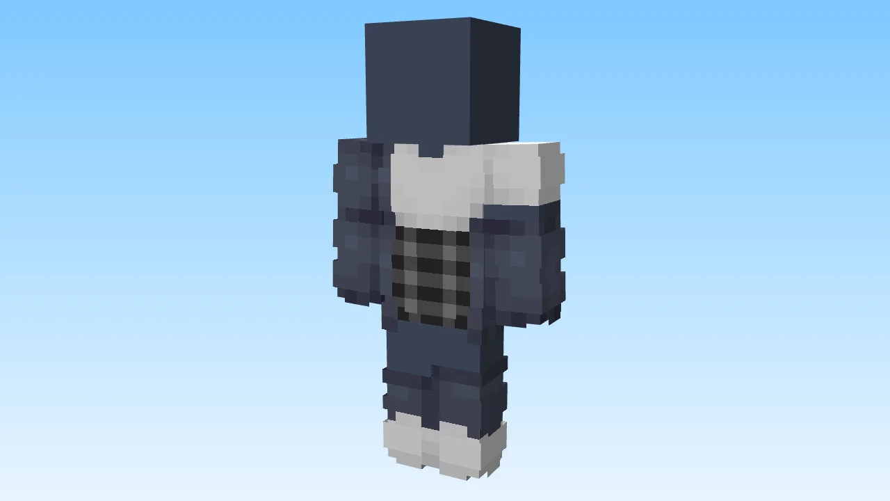 Gray Blue Leaning Coat w/ Crop w/ Skirt
