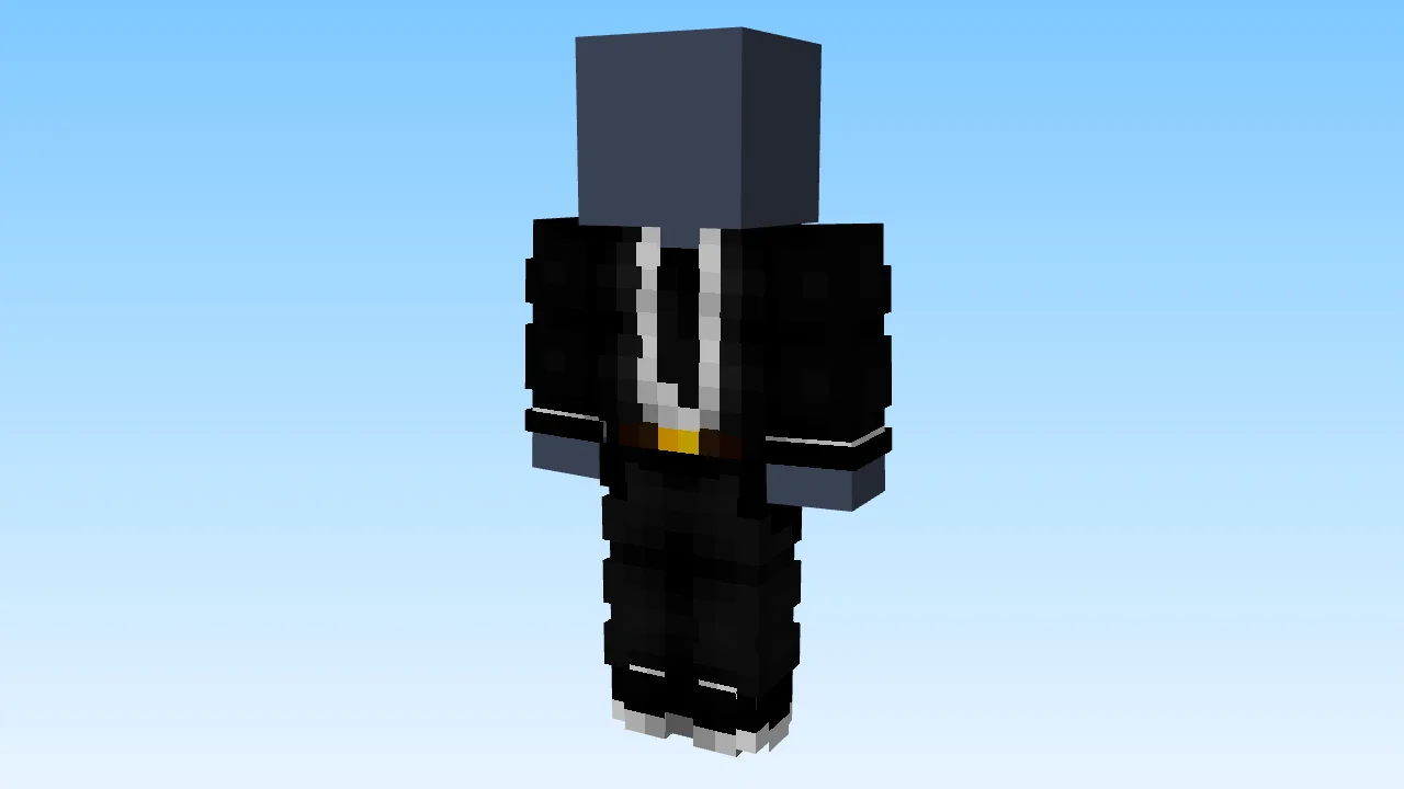 Cool Open Black Suit w/ Tie