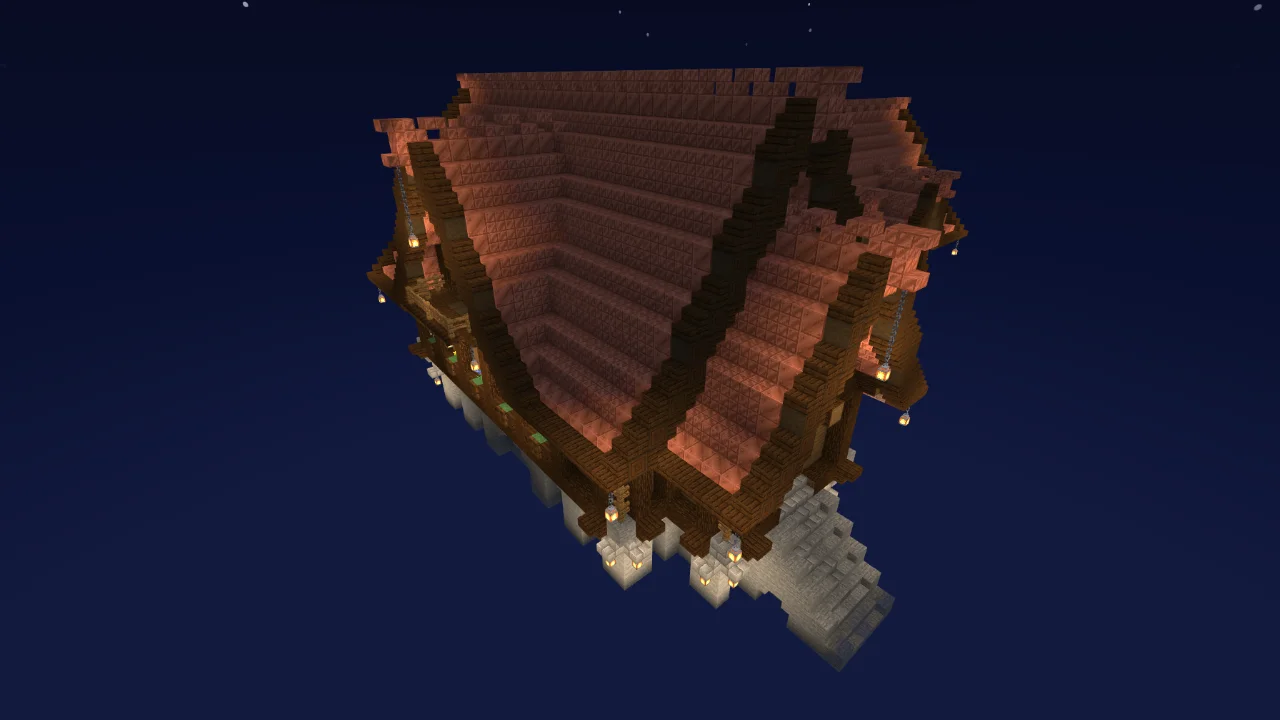 Snowy Hut with Copper Roof
