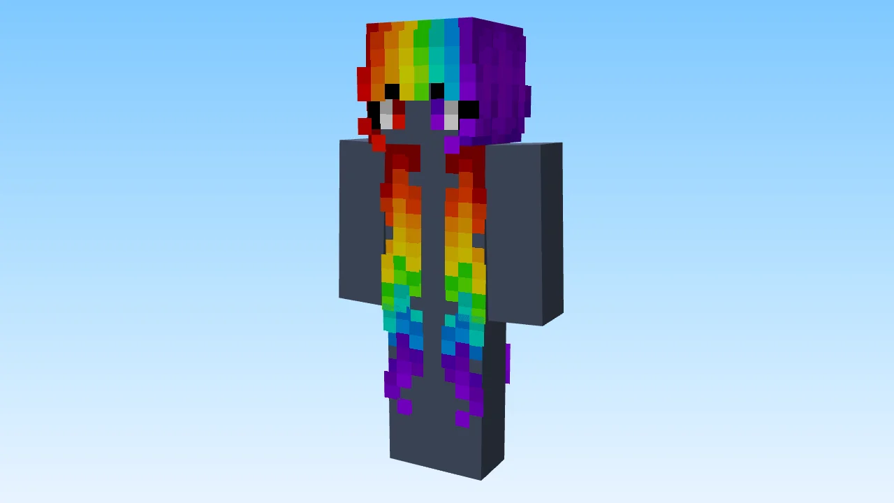 Female Hair ~ Super Long Rainbow Fade v3
