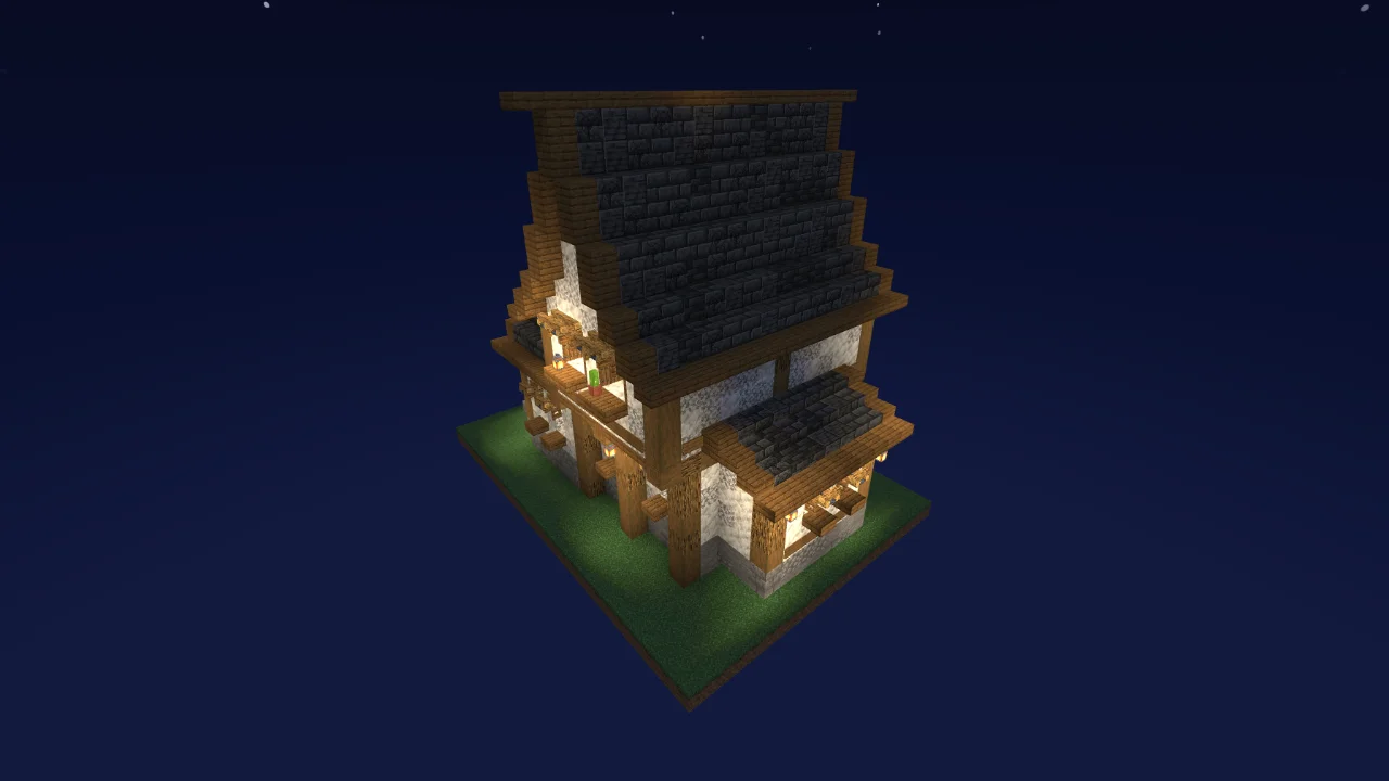 Medieval Cottage with Lanterns