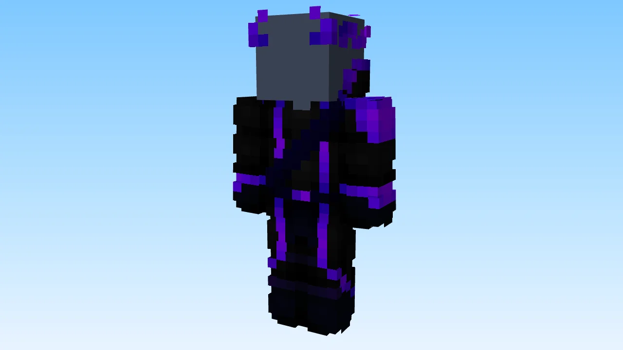 Black And Void Robe w/ Hood And Horns