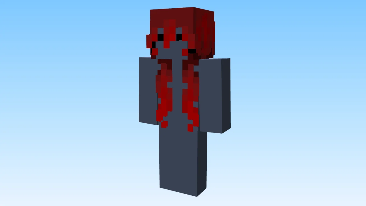 Long Popsicle Red Fade Pigtails