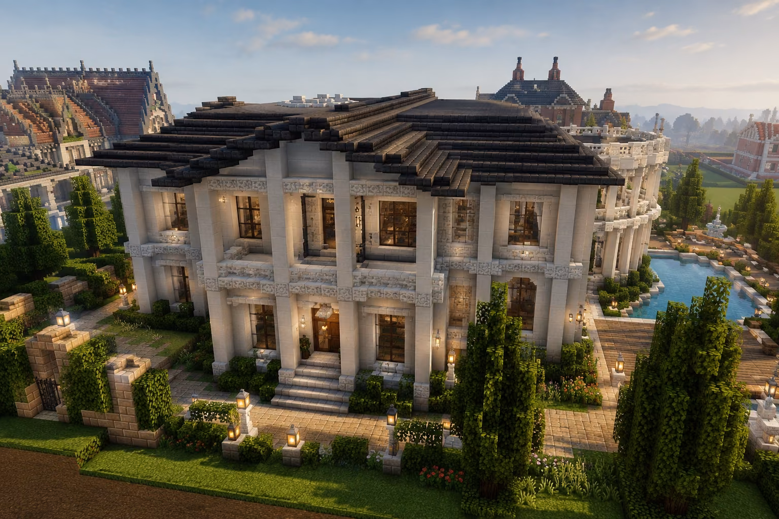 Luxury White Mansion