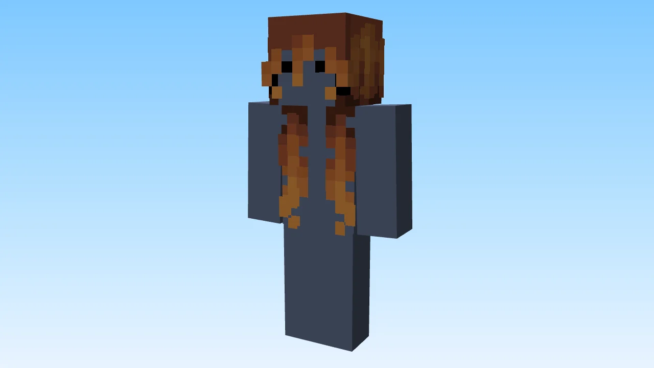 Long Chestnut Fade Pigtails